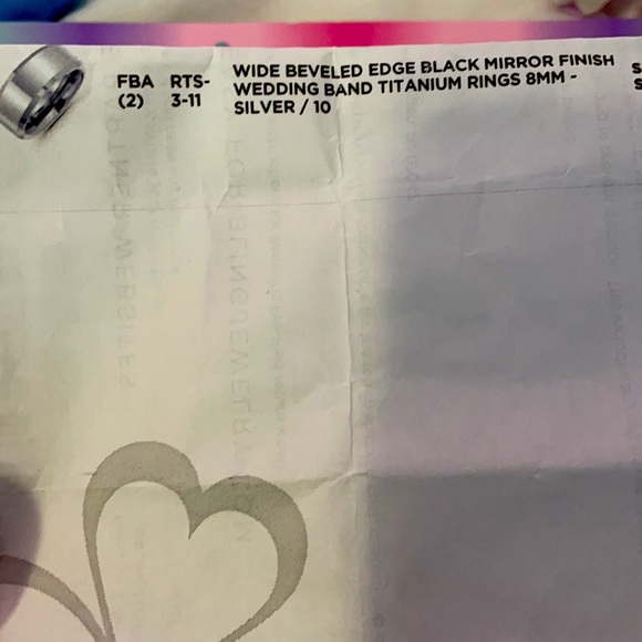 NWT Wedding Band/Titanium Ring Size 10 - Picture 5 of 5